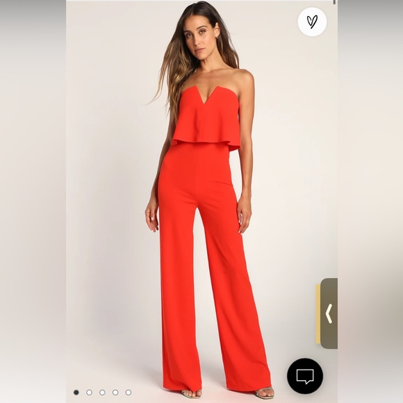 Lulus Power of Love Red Jumpsuit XS - Picture 2 of 5